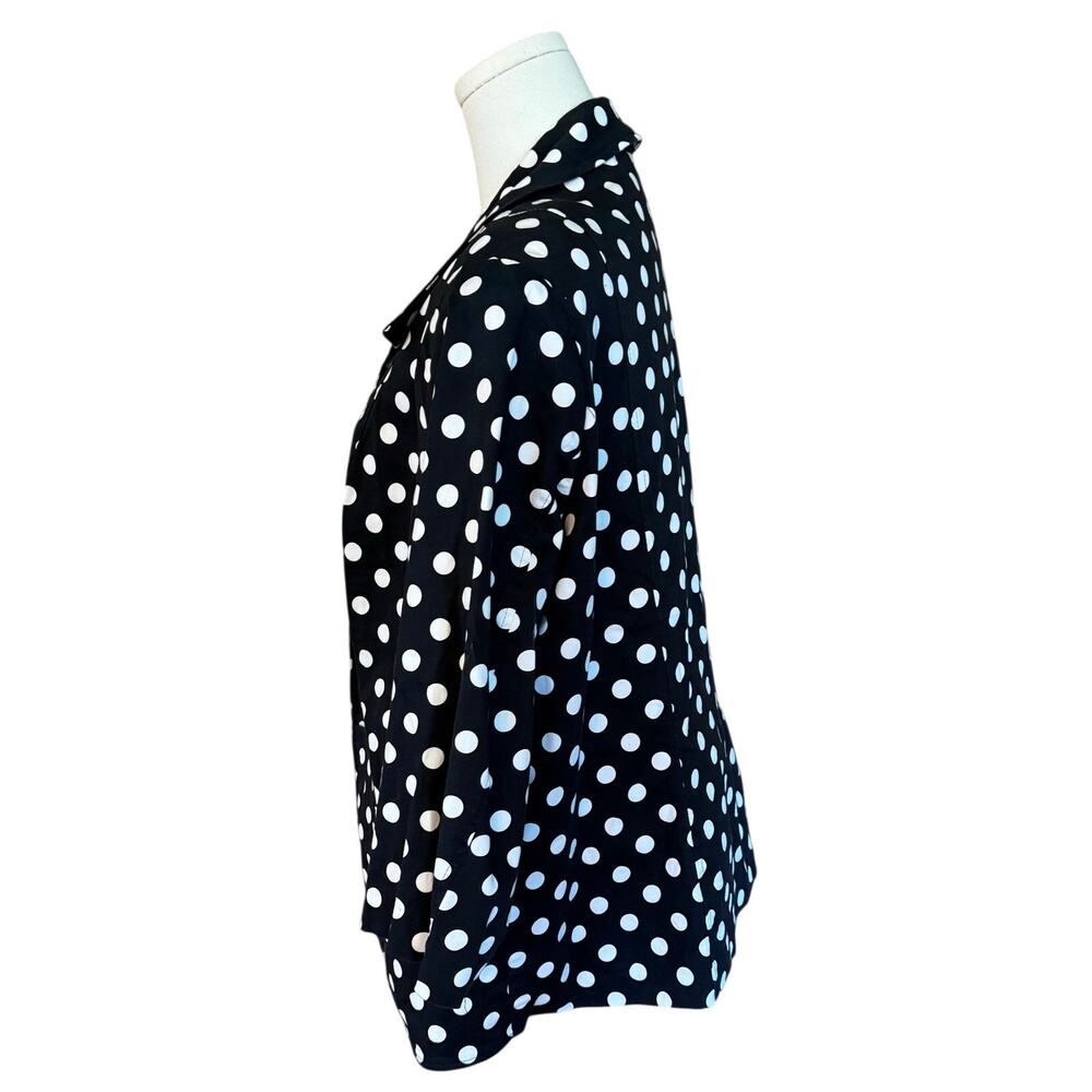 CJ Banks 1X Black Blazer White Polka Dots Lined Pockets - Picture 7 of 11